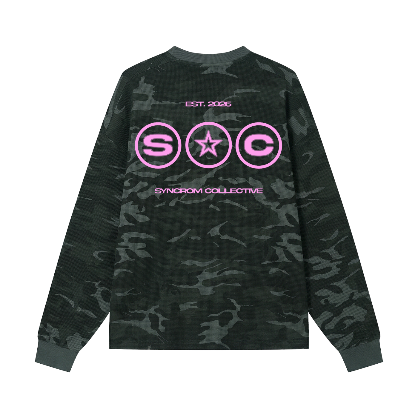 Waffle Boxy Long Sleeve Camo