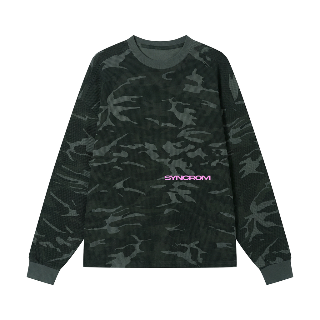 Waffle Boxy Long Sleeve Camo