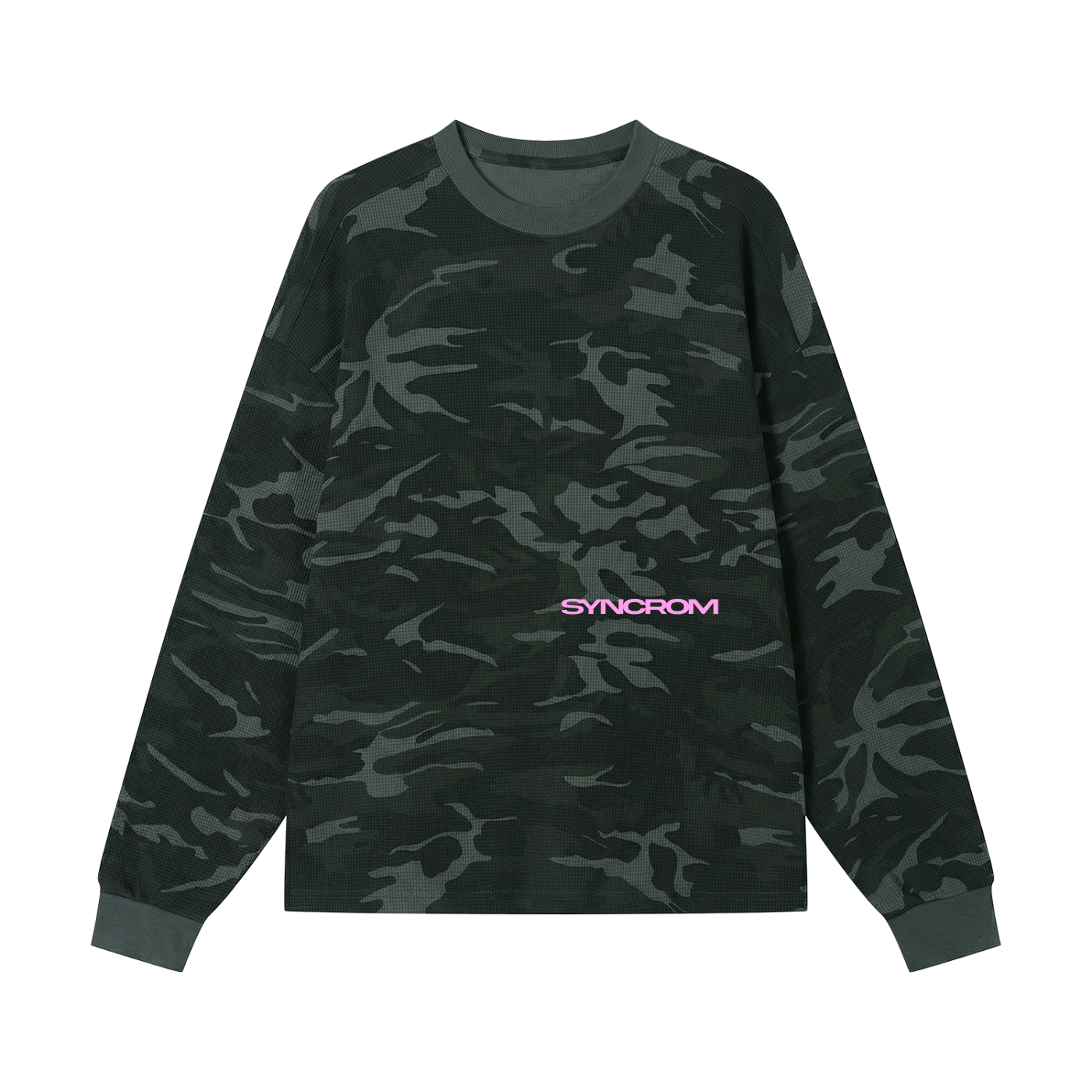 Waffle Boxy Long Sleeve Camo