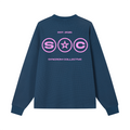 Waffle Boxy Long Sleeve Blue