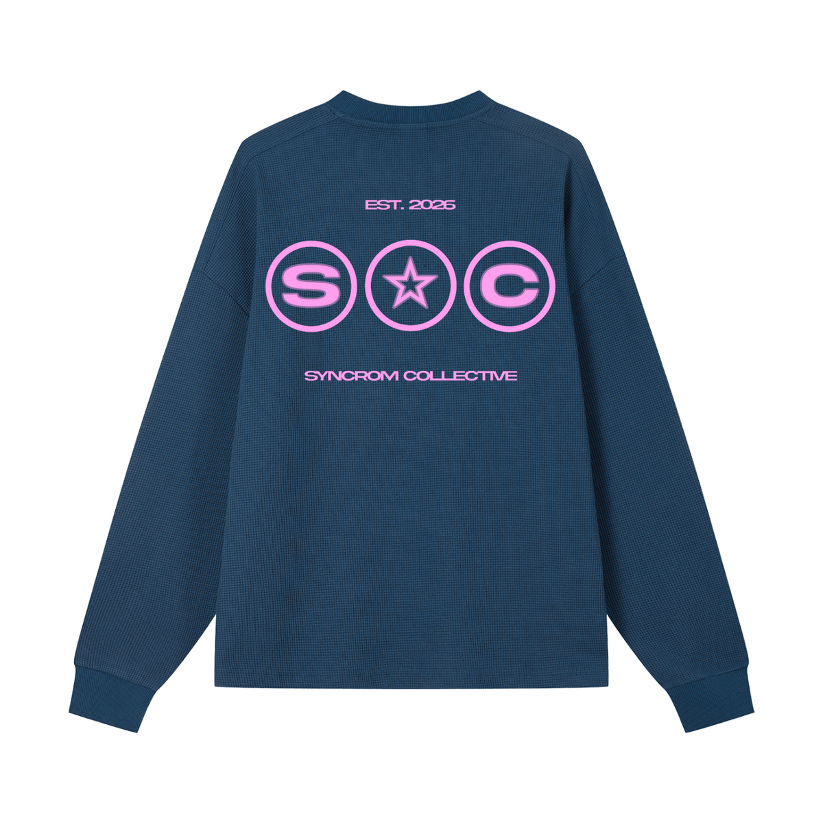 Waffle Blue Long Sleeve